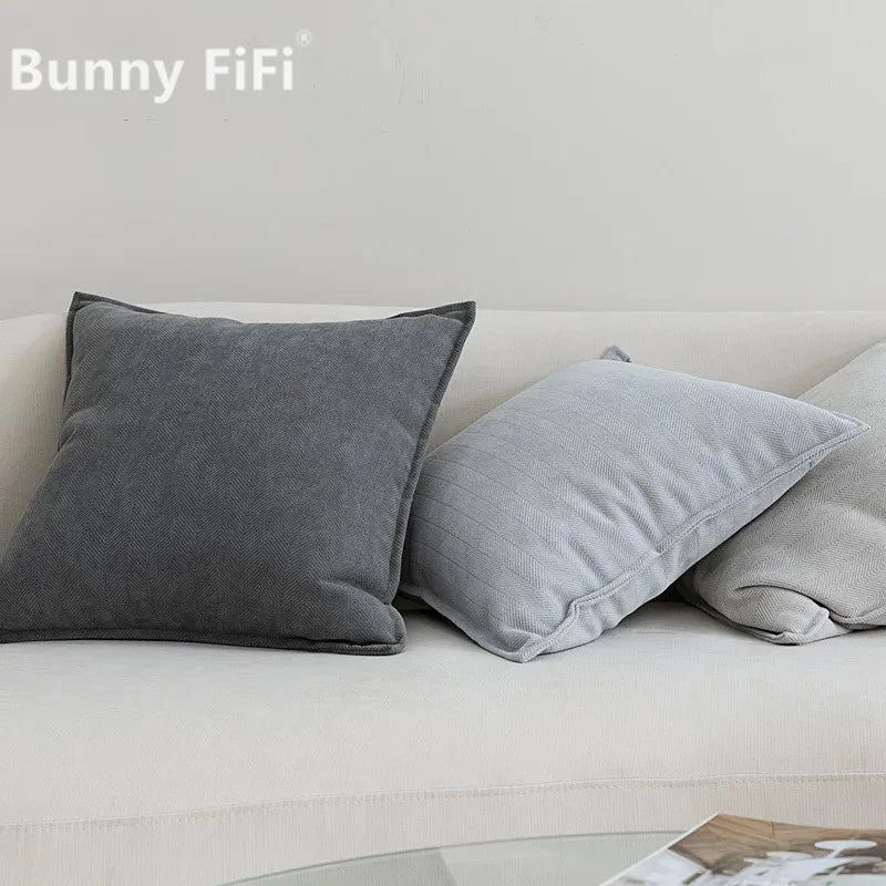 Soft Chenille Throw Pillow Covers – Nordic Solid Design for Couch & Bed