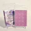 A clear plastic package containing 60 holographic heart-shaped art sleeves for trading cards.