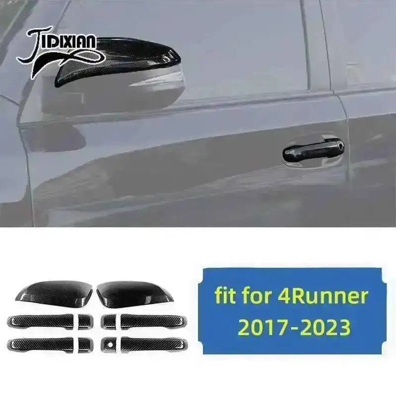 Carbon fiber trim kit for Toyota 4Runner featuring black accents and trim pieces.