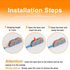 Installation steps showing how to strip, insert, and clamp a wire using lever connectors for electrical connections.