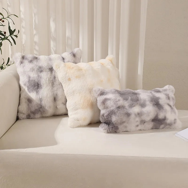 Plush Faux Fur Throw Pillow Cover
