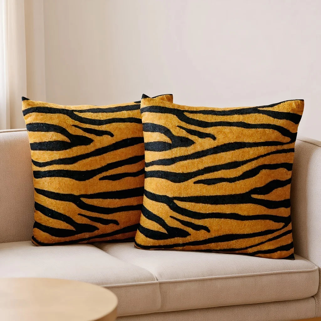 Leopard Print Throw Pillow Covers (Set of 2)