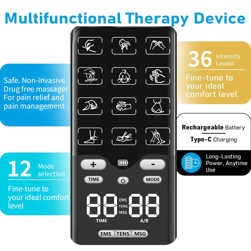 Tragbarer TENS- und EMS-Muskelstimulator (aufladbar)