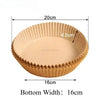 A round, light beige disposable parchment paper liner with a 20cm diameter and 4.5cm depth.