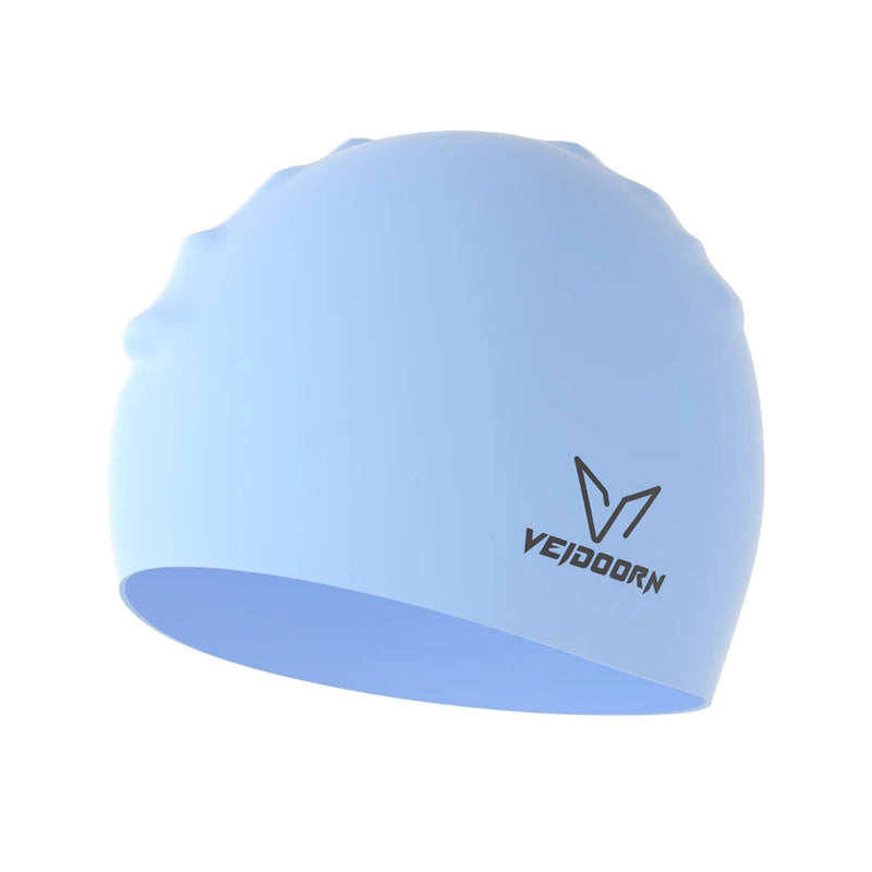 Bonnet de natation en silicone souple pour cheveux longs