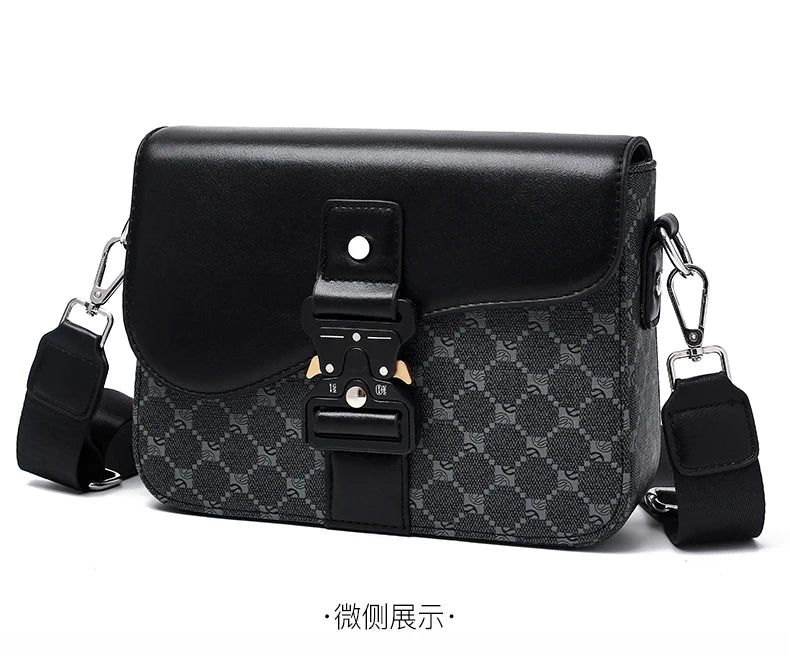 Men's Jacquard Crossbody Bag with Waterproof Finish