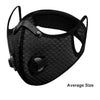 Black reusable dust mask with a flexible design and replaceable activated carbon filters