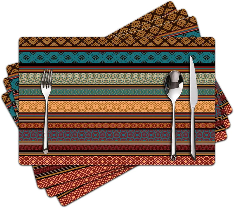 Floral Linen Placemats for Dining Table