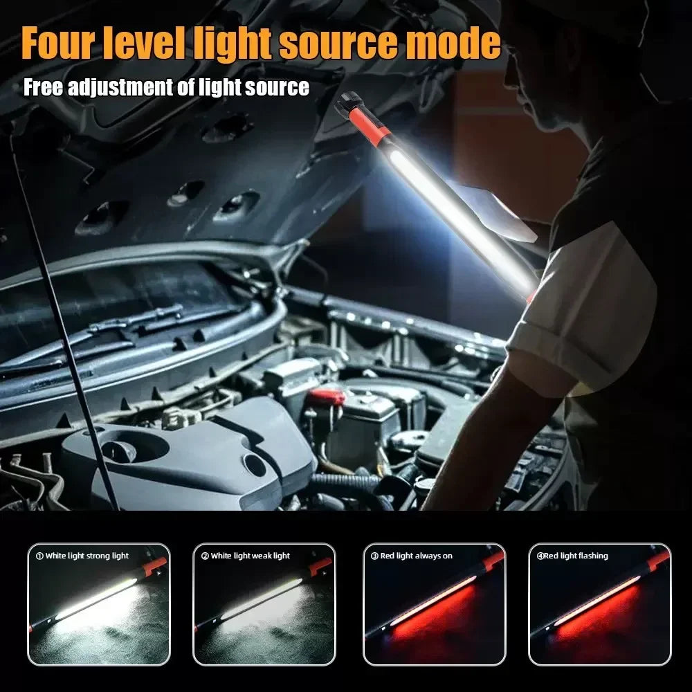 Rechargeable LED Work Light with Magnetic Base and Hooks