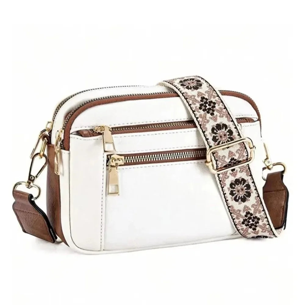 Compact Square Crossbody Bag with Adjustable Strap