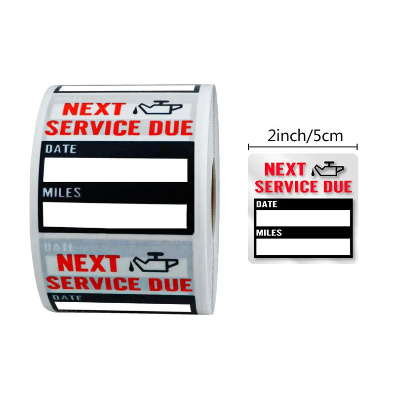 Oil Change Reminder Stickers
