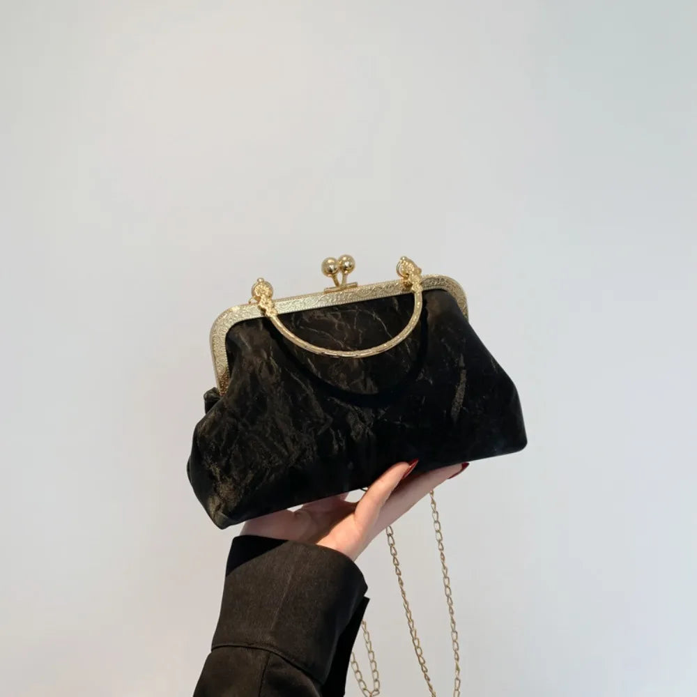 Crystal Bowknot Evening Clutch with Chain Strap
