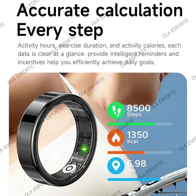 Sleek Smart Health Ring with Heart Rate & Sleep Tracking