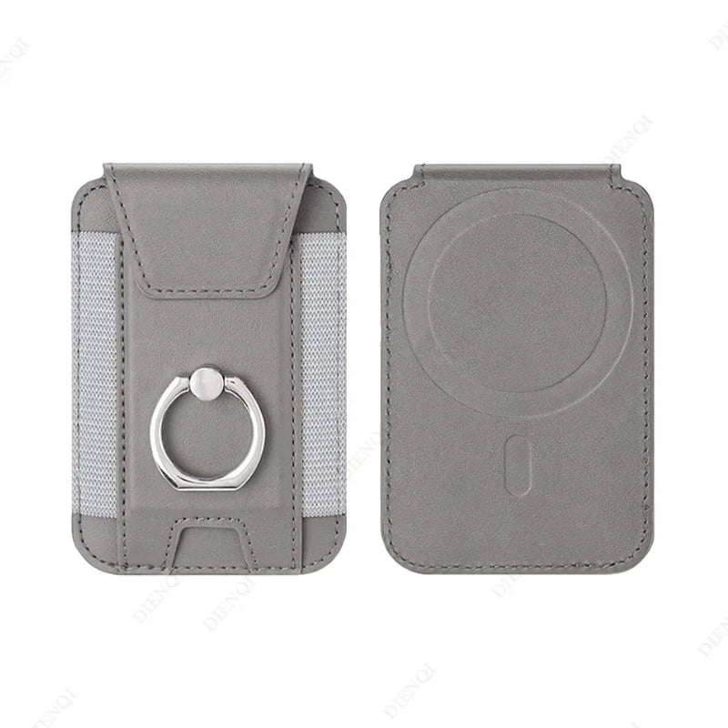 Slim Magnetic Wallet Case with Ring Stand