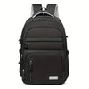 A black backpack with gray accents, shown from the back.