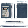Premium PU Leather Badge Holder with Zipper and Lanyard