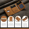Vintage Leather Trifold Wallet with Magnetic Closure
