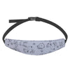 Black adjustable baby car seat sleeping headrest with a strap and cute animal patterns