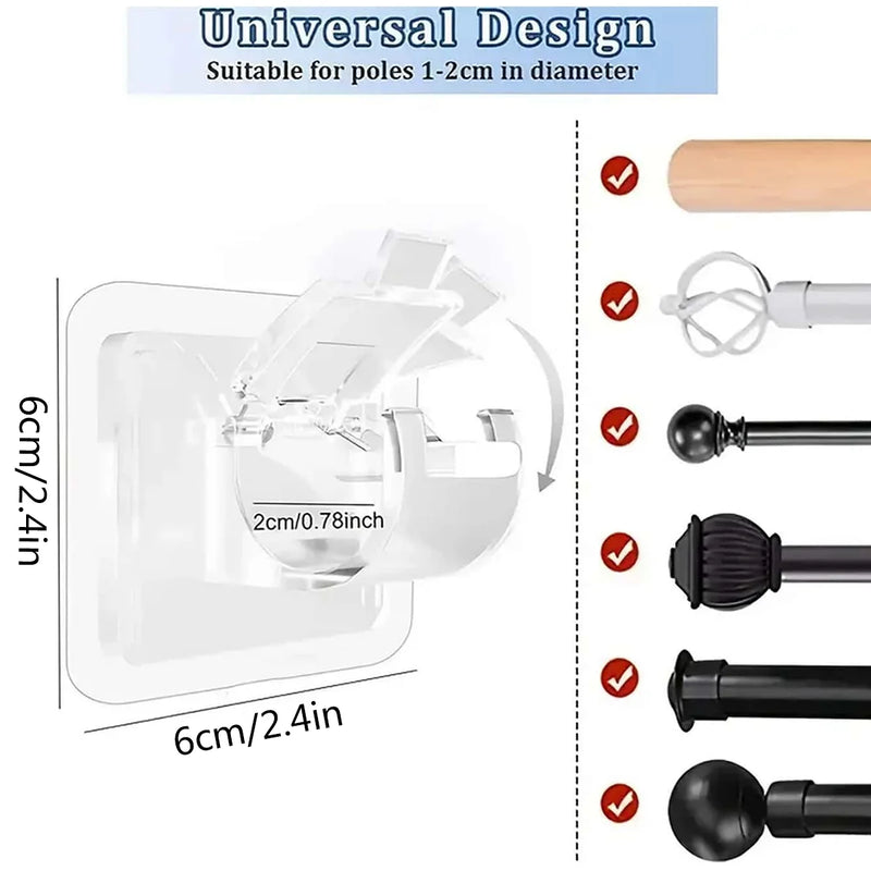 Self-Adhesive Adjustable Curtain Rod Brackets
