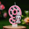 Cow Print Number Candles with Glitter Finish