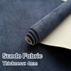 Roll of dark gray suede fabric with a light-colored backing, showing the thickness of 4mm.