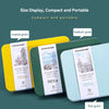 A set of three watercolor postcards in yellow, green, and light blue tones displayed on a dark surface.