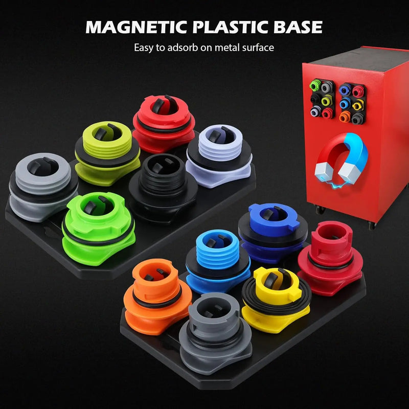 18-Piece Universal Engine Oil Funnel Kit with Magnetic Storage