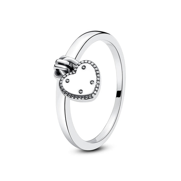 Bague en argent sterling avec pendentif orné de pierres de zirconium cubique.