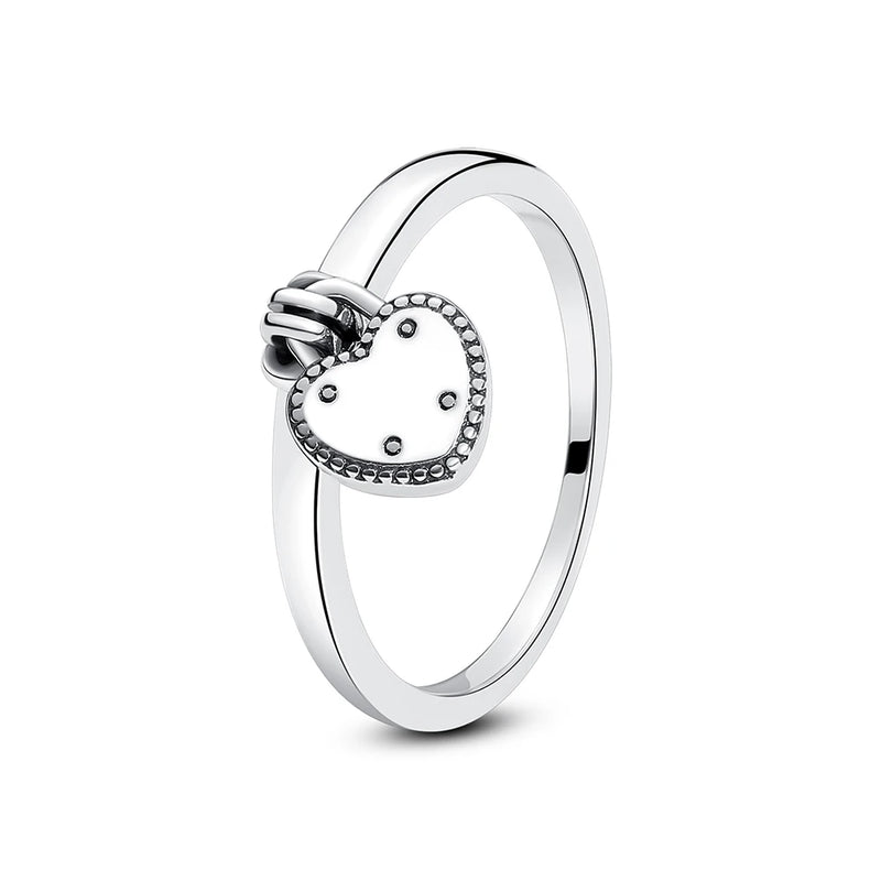 Sterling Silver Heart Ring with Cubic Zirconia