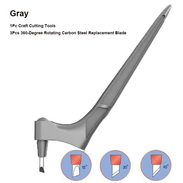360° Rotating Blade Craft Cutter with 3 Replacement Blades