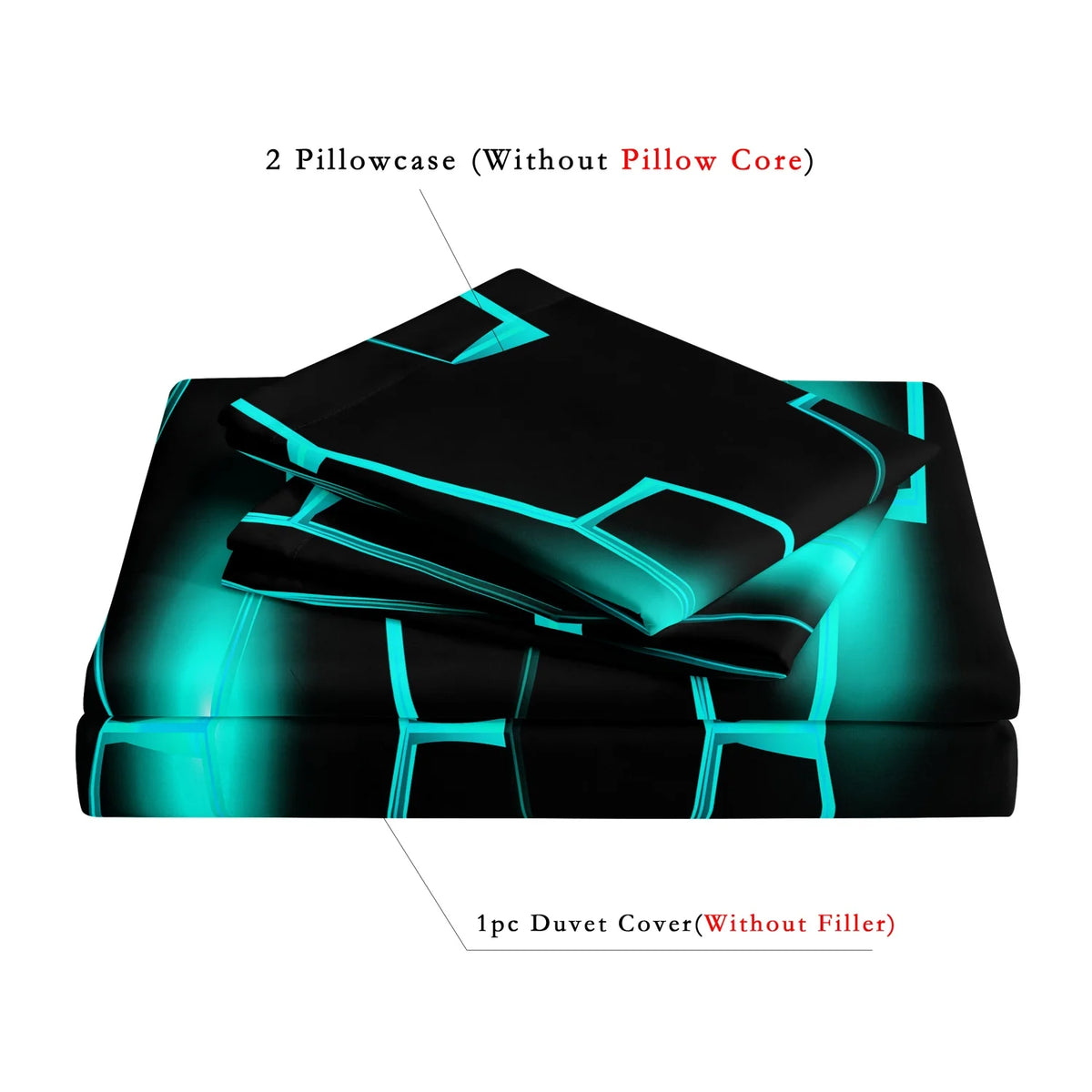 Geometric 3D Hexagonal Honeycomb Duvet Cover Set