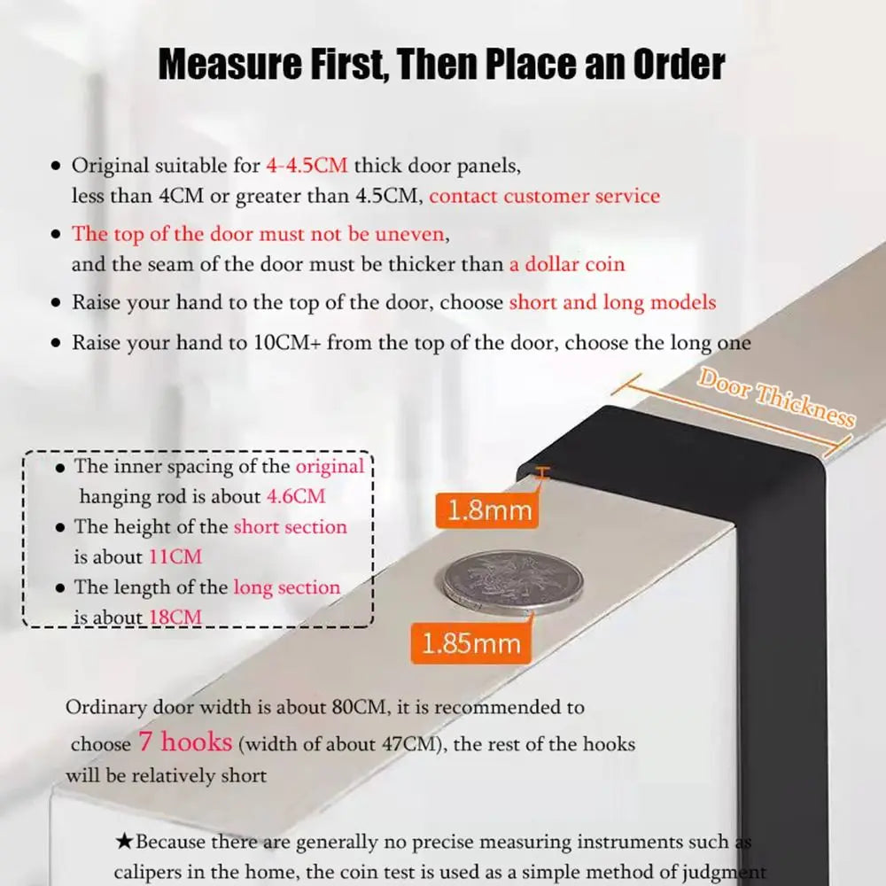 Over-the-Door 6-Hook Organizer Rack