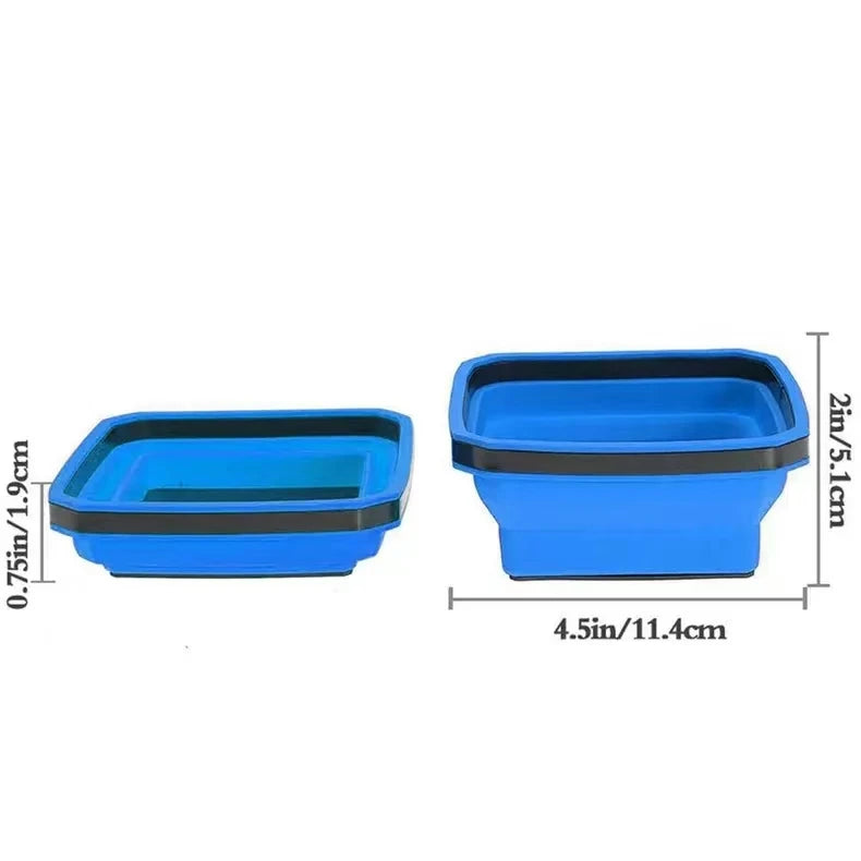 Collapsible Magnetic Parts Tray with Silicone Insert
