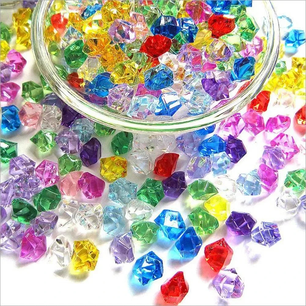 Crystal Clear Acrylic Crushed Ice Stones for Vases & Decor (100-Pack)