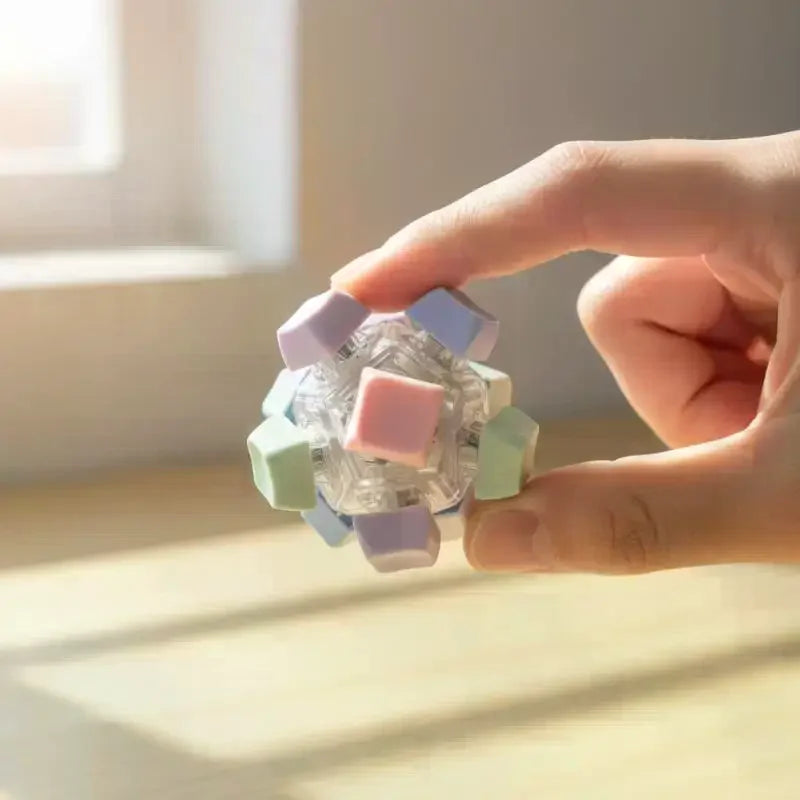 LED Fidget Keychain with 12 Click Buttons
