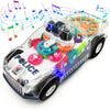 Voiture de Police Transparente avec Engrenages, Lumières et Musique