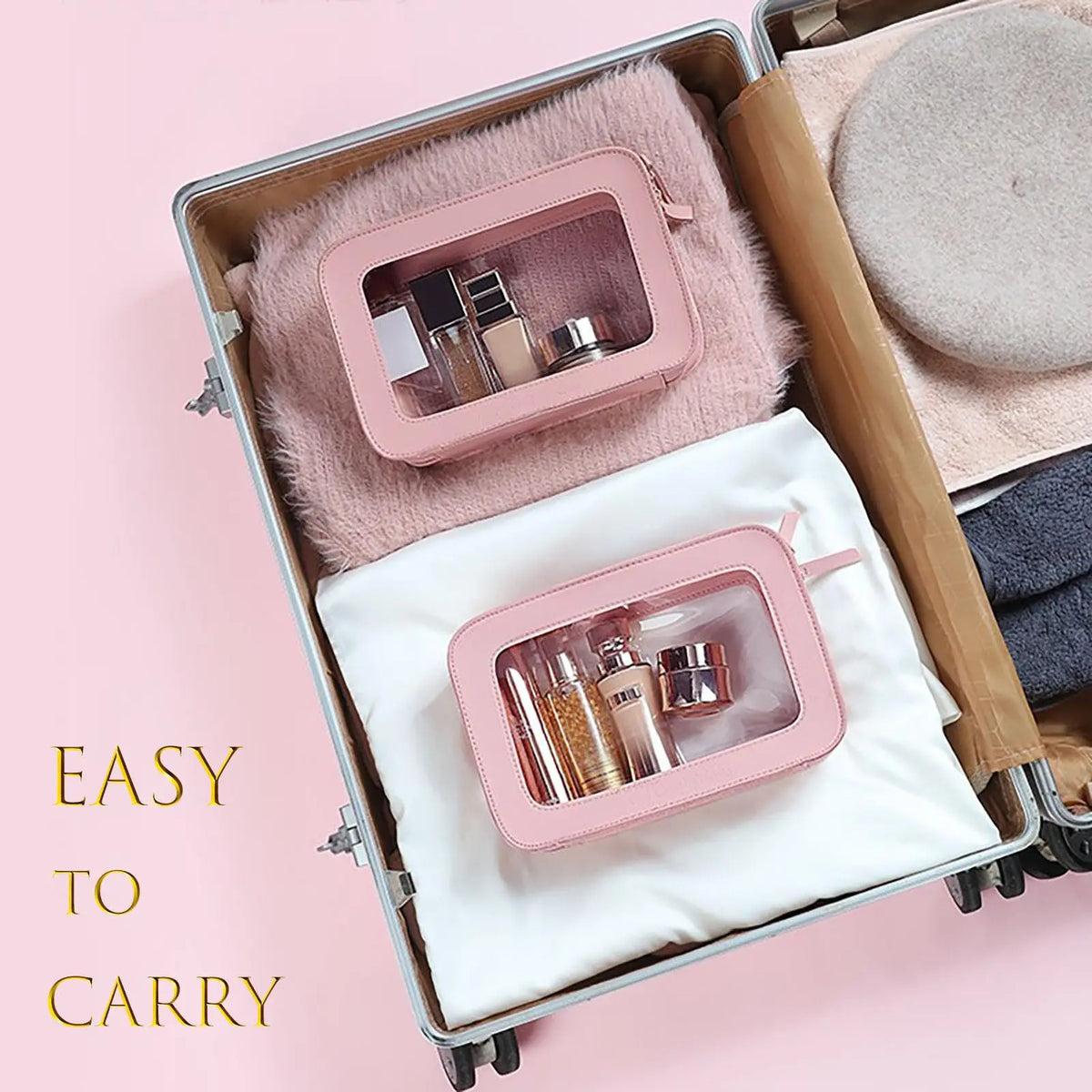 Waterproof Travel Makeup Bag with Clear Window