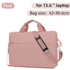 Pink waterproof nylon laptop sleeve bag with shoulder strap for 15.6 inch laptops