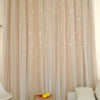 Beige Star Perforated Sheer Curtain with Blackout Lining