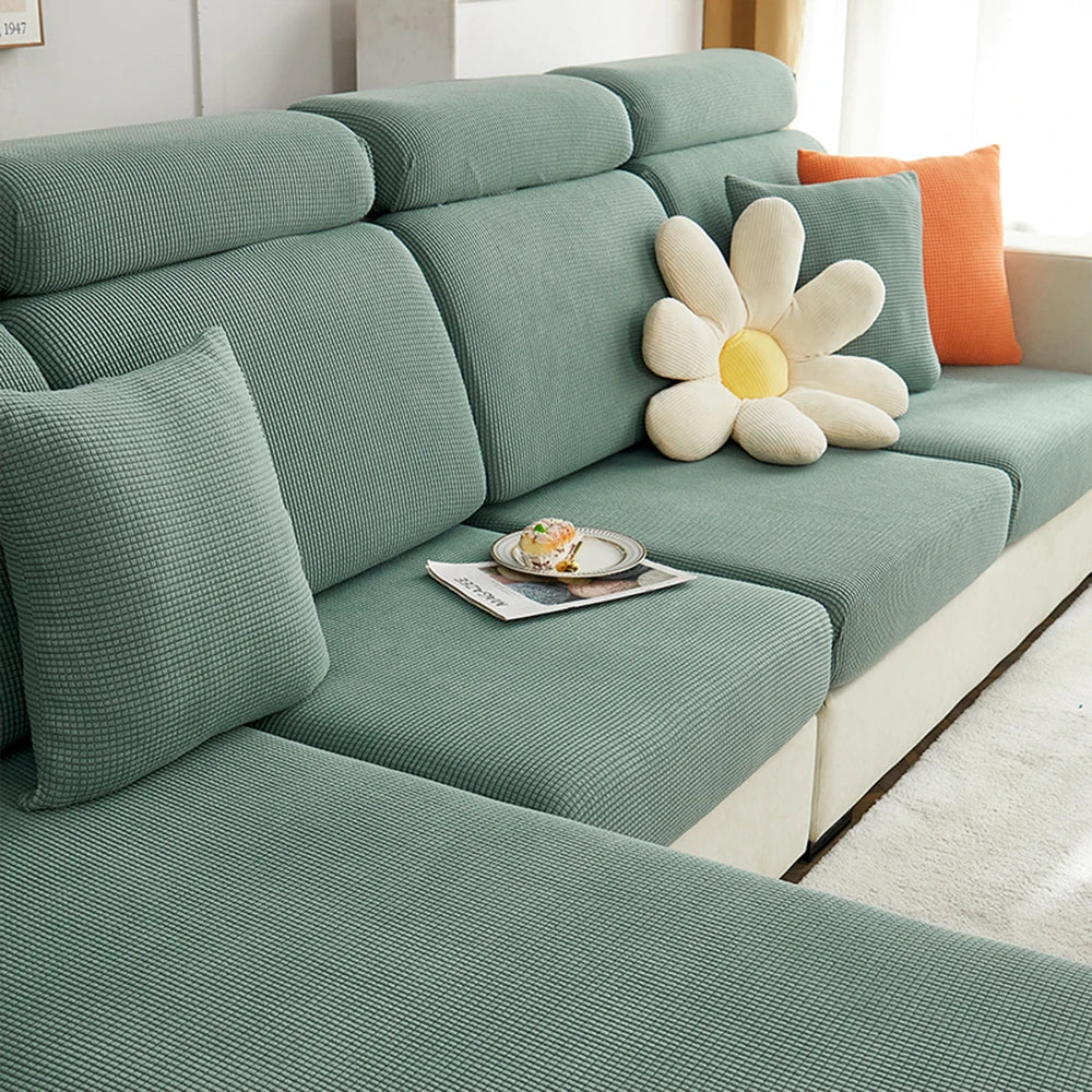 Stretchable Jacquard Sofa Cushion Covers with Anti-Slip Base