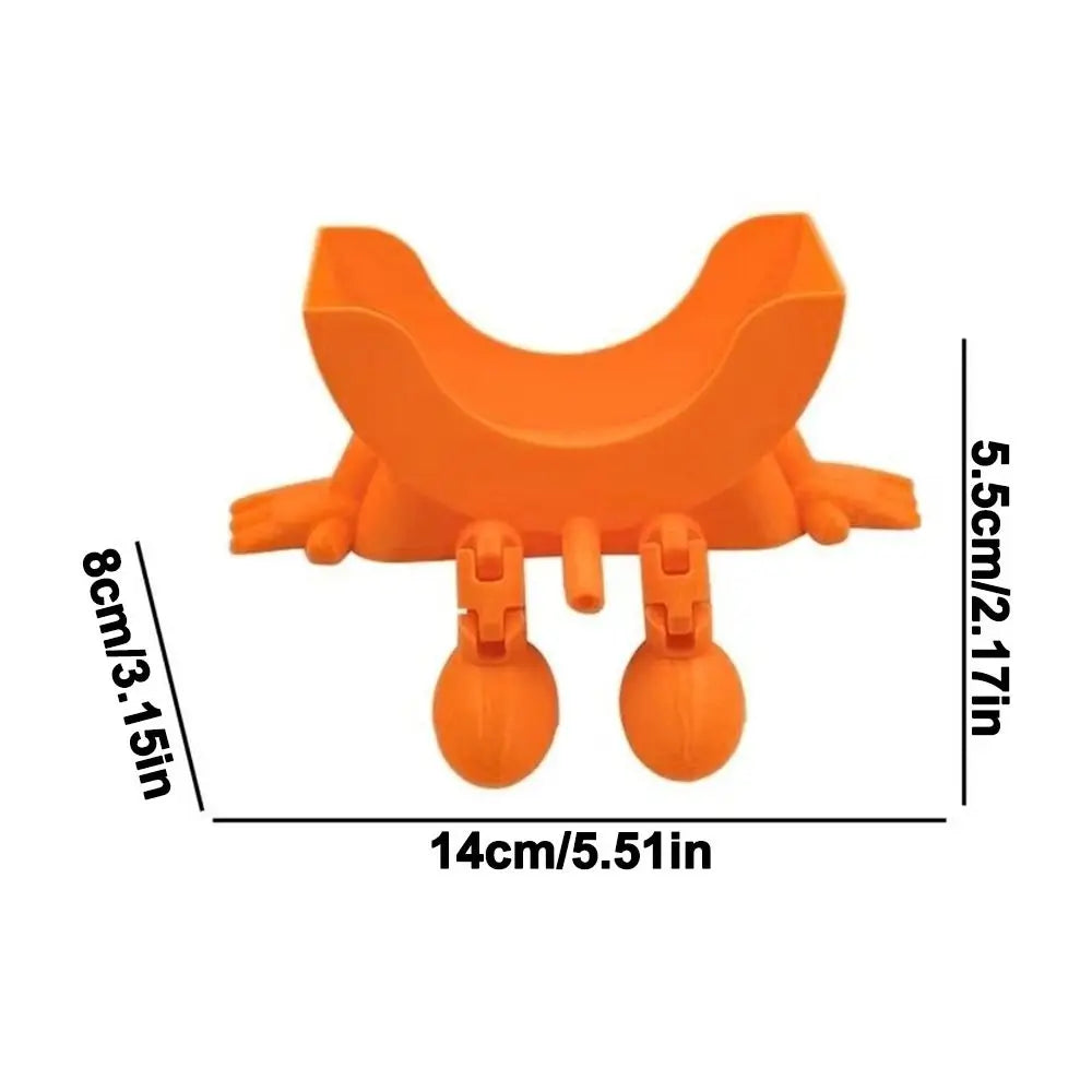 Orange 3D sponge holder with hanging design for kitchen sink