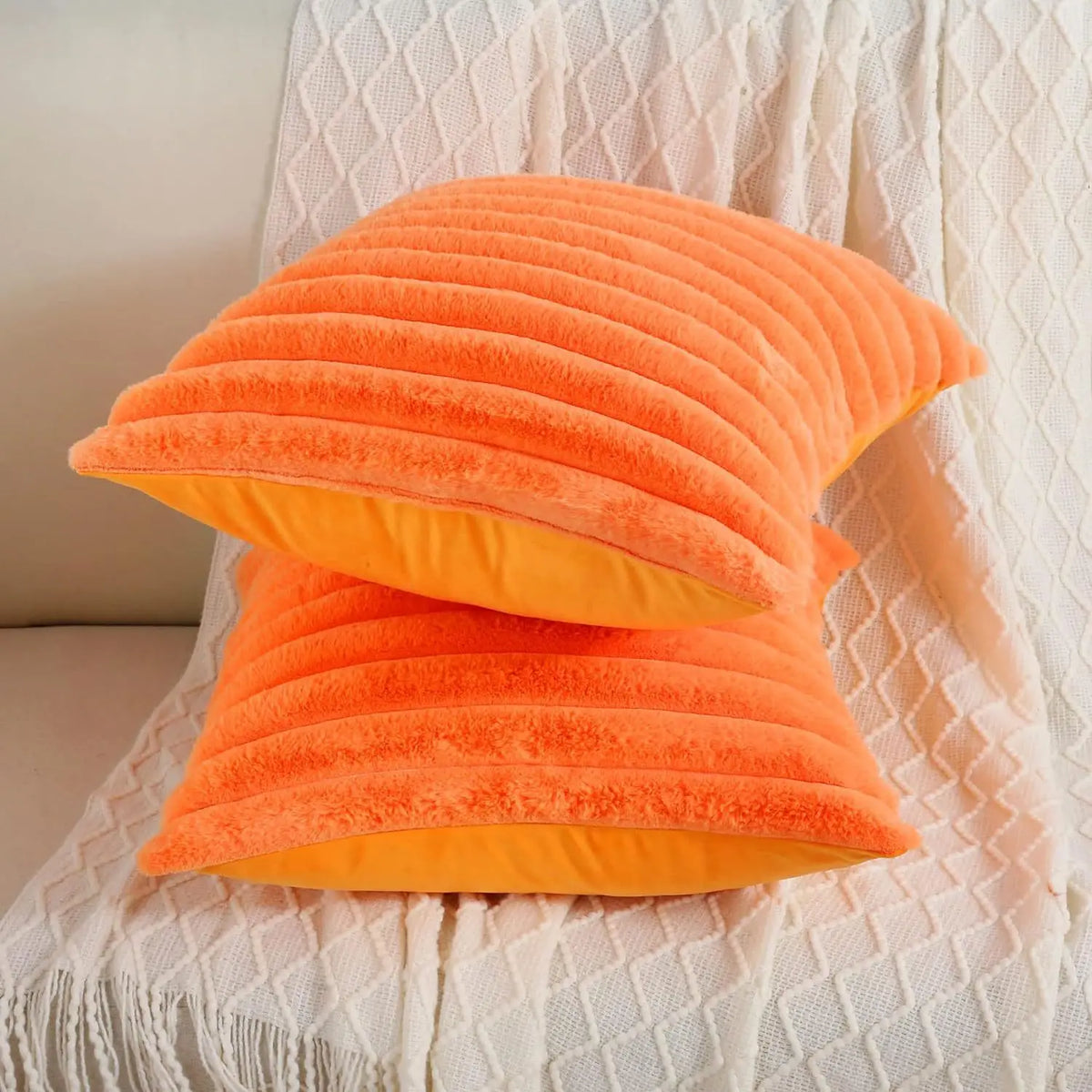 Plush Faux Fur Square Cushion Cover