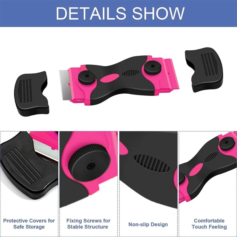 Double-Edged Razor Blade Scraper with Non-Slip Grip