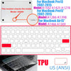 Ultra-thin TPU keyboard cover for MacBook Air and Pro showing the keyboard layout.