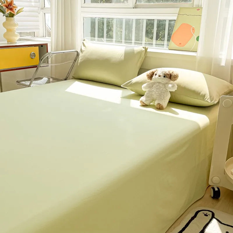 Organic Cotton Percale Bed Sheet Set with Pillowcases