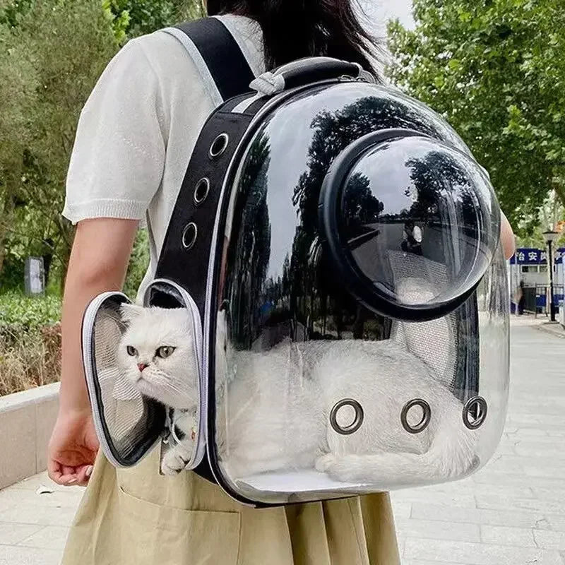 Transparent Pet Backpack Carrier with Ventilation