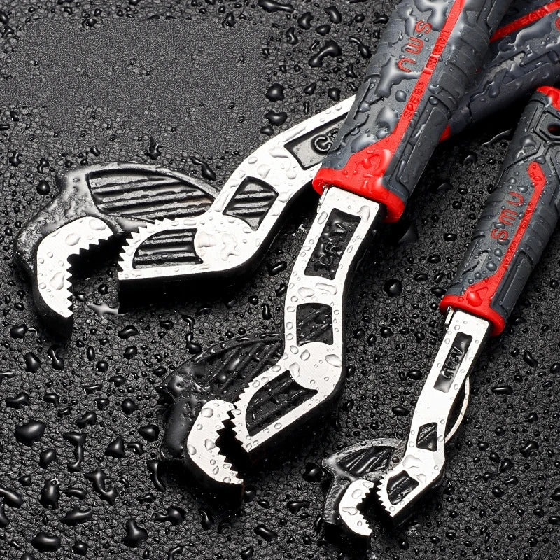 Self-Locking Adjustable Wrench with Quick-Release Mechanism