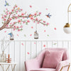 Peach Tree Branches Bird Cage Wall Decal