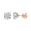 Moissanite Stud Earrings in Sterling Silver and Rose Gold Plating