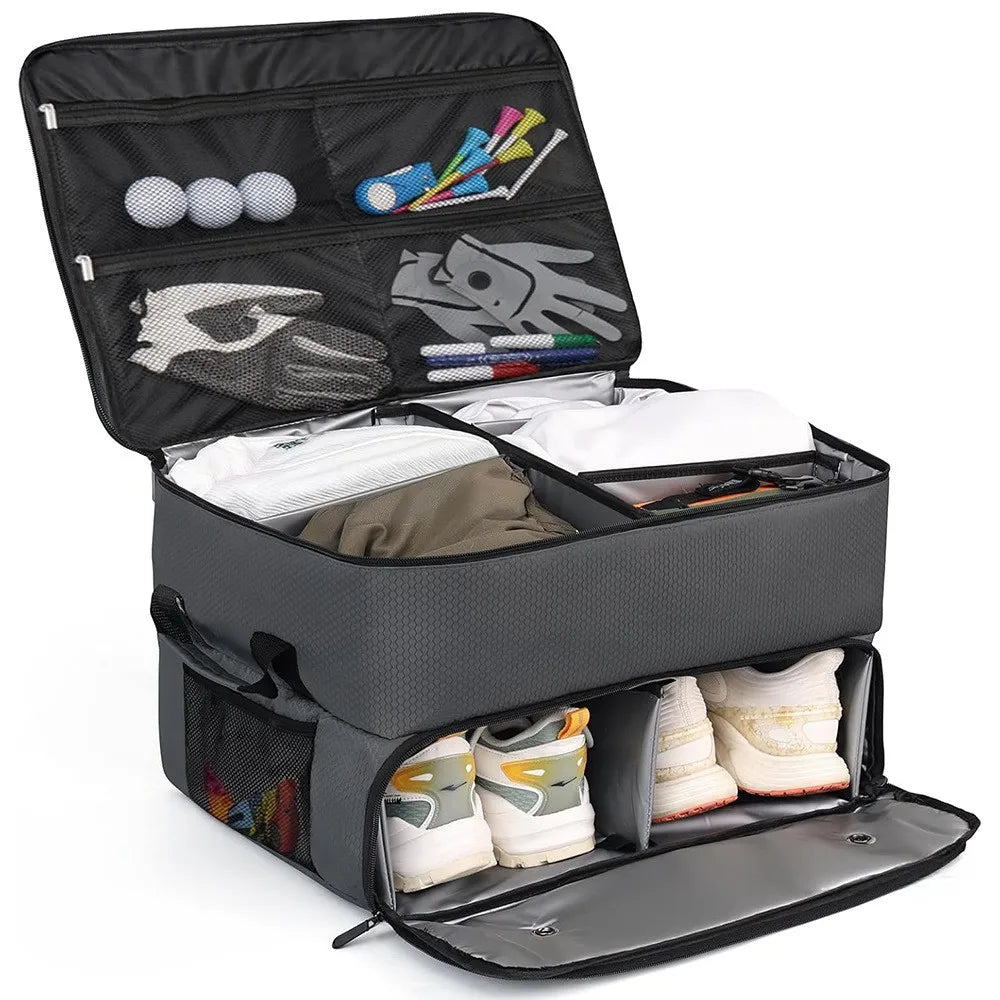 Golf Trunk Organizer with Shoe Compartments
